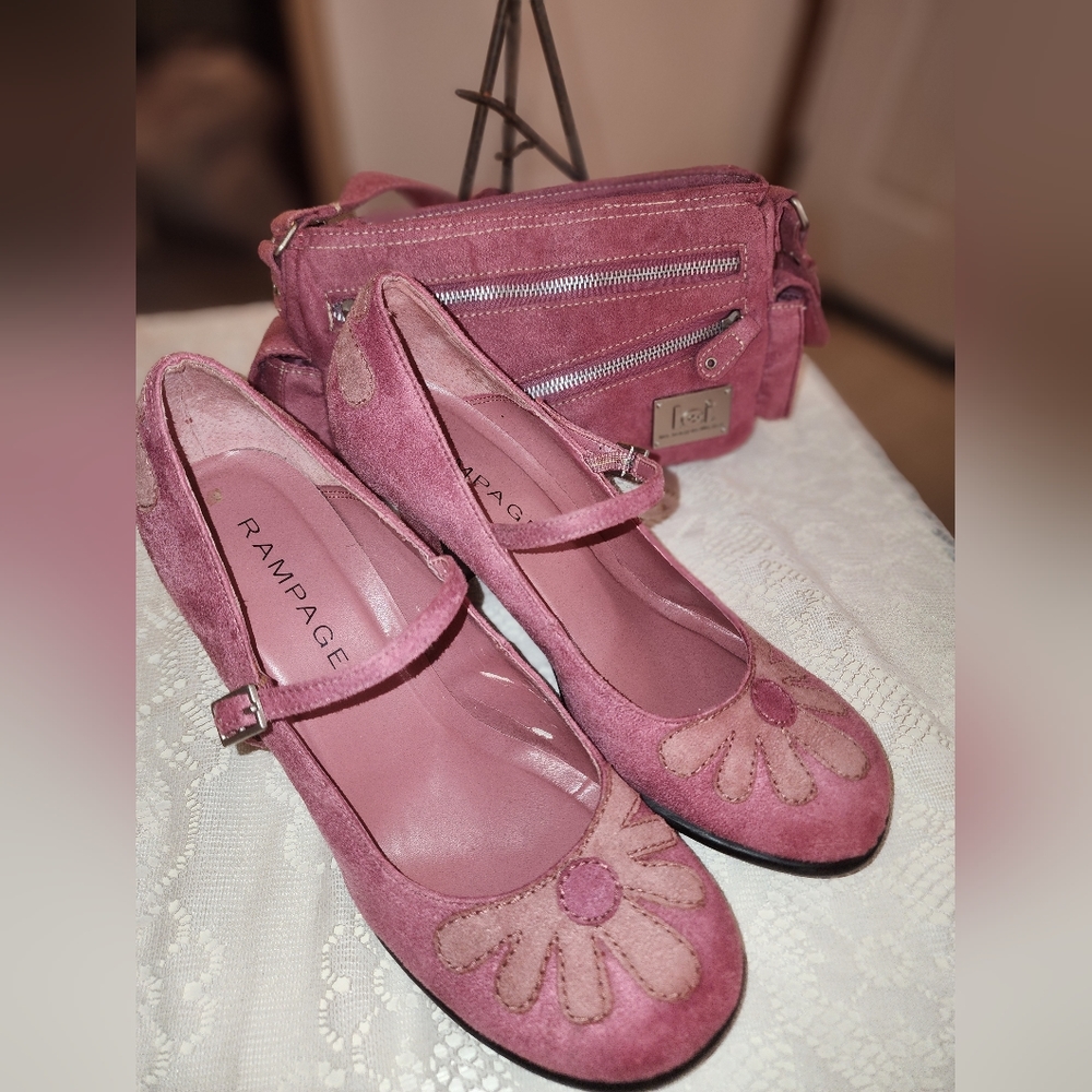 Pink Baby Doll Heels and Matching small pink clutch
